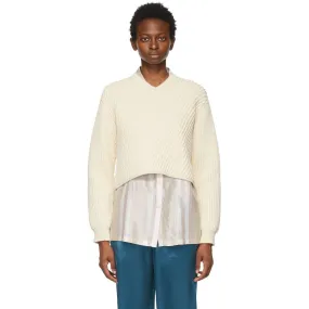 Acne Studios Off-White Cropped Sweater