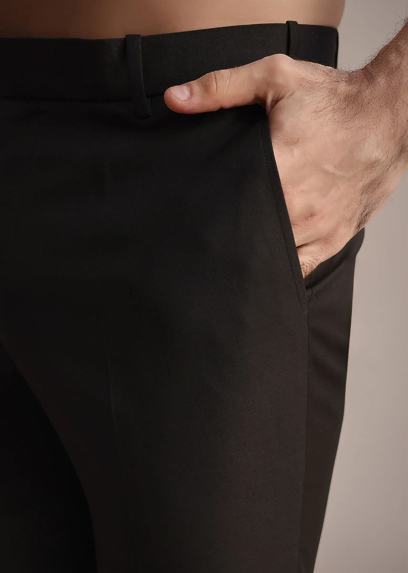 Black Rayon Angrakha Jodhpuri Suit