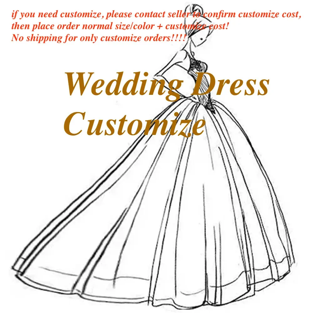 Elegant princess Wedding Dress long sleeve V neck lace applique bride dress robe de mariee A line Wedding Bridal Gown