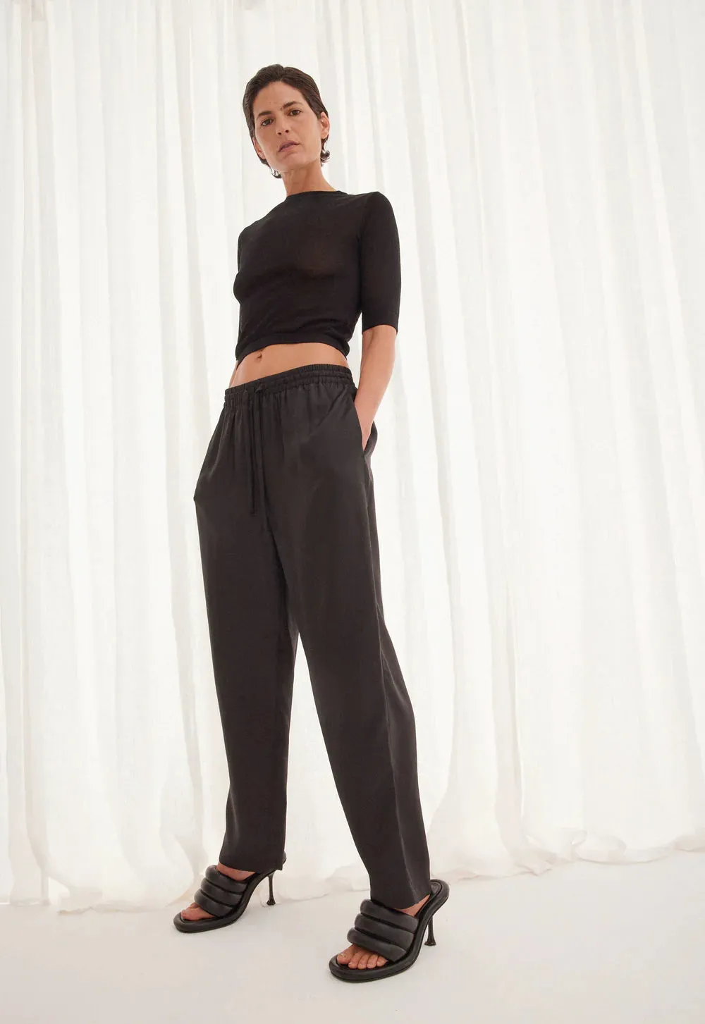 Jac   Jack Yuki Silk Pant - Black