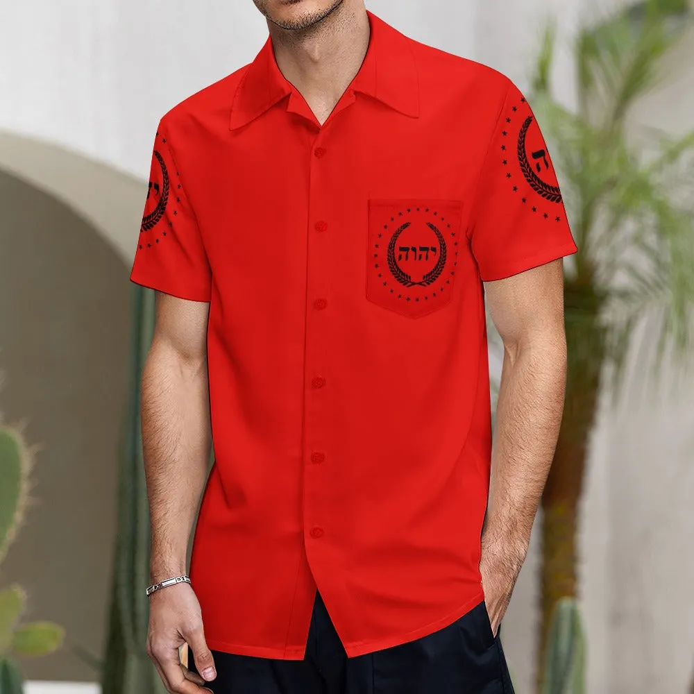 King YAHWEH Dove Button-Up (Men's Short Sleeve Shirt)