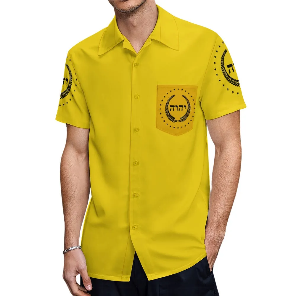 King YAHWEH Dove Button-Up (Men's Short Sleeve Shirt)