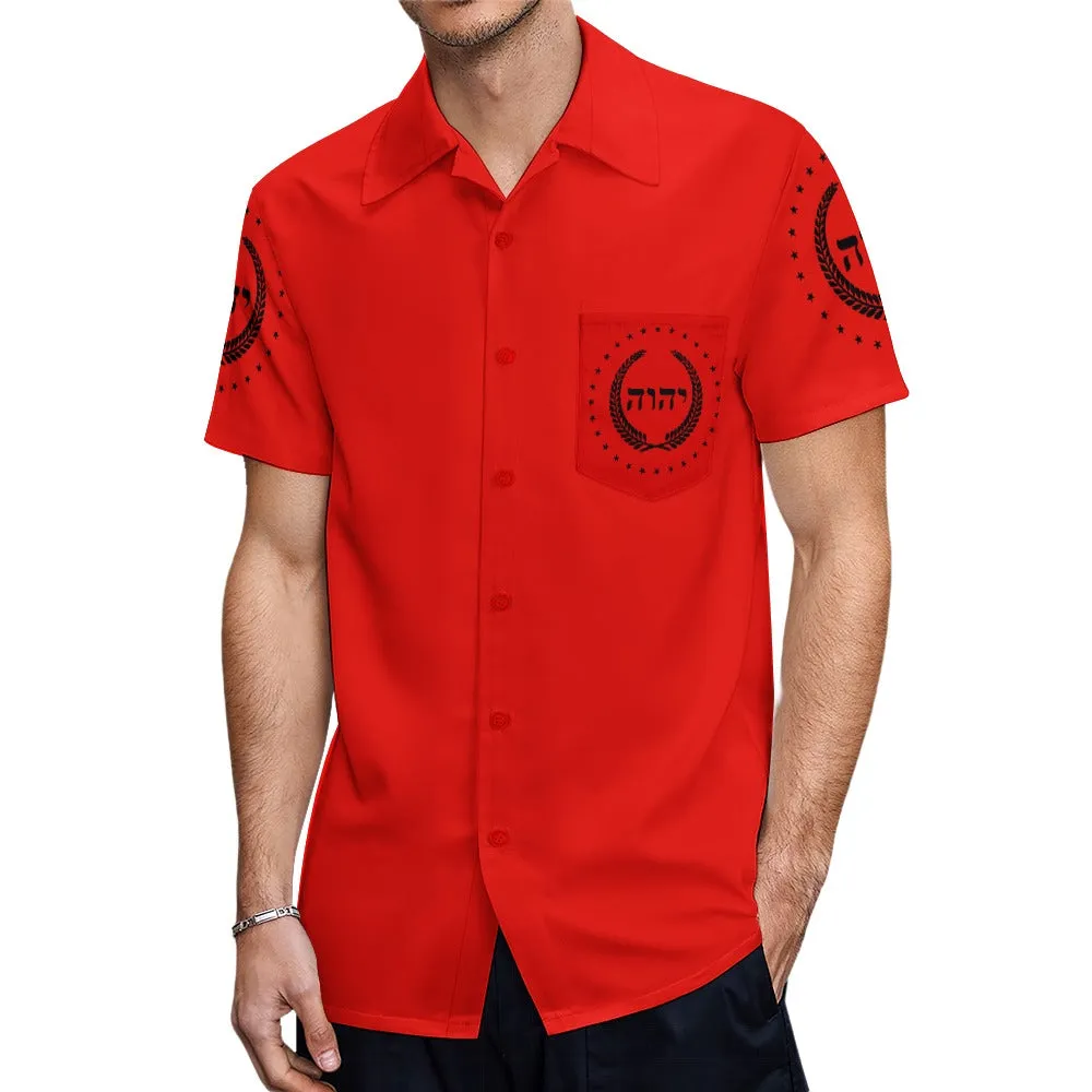 King YAHWEH Dove Button-Up (Men's Short Sleeve Shirt)