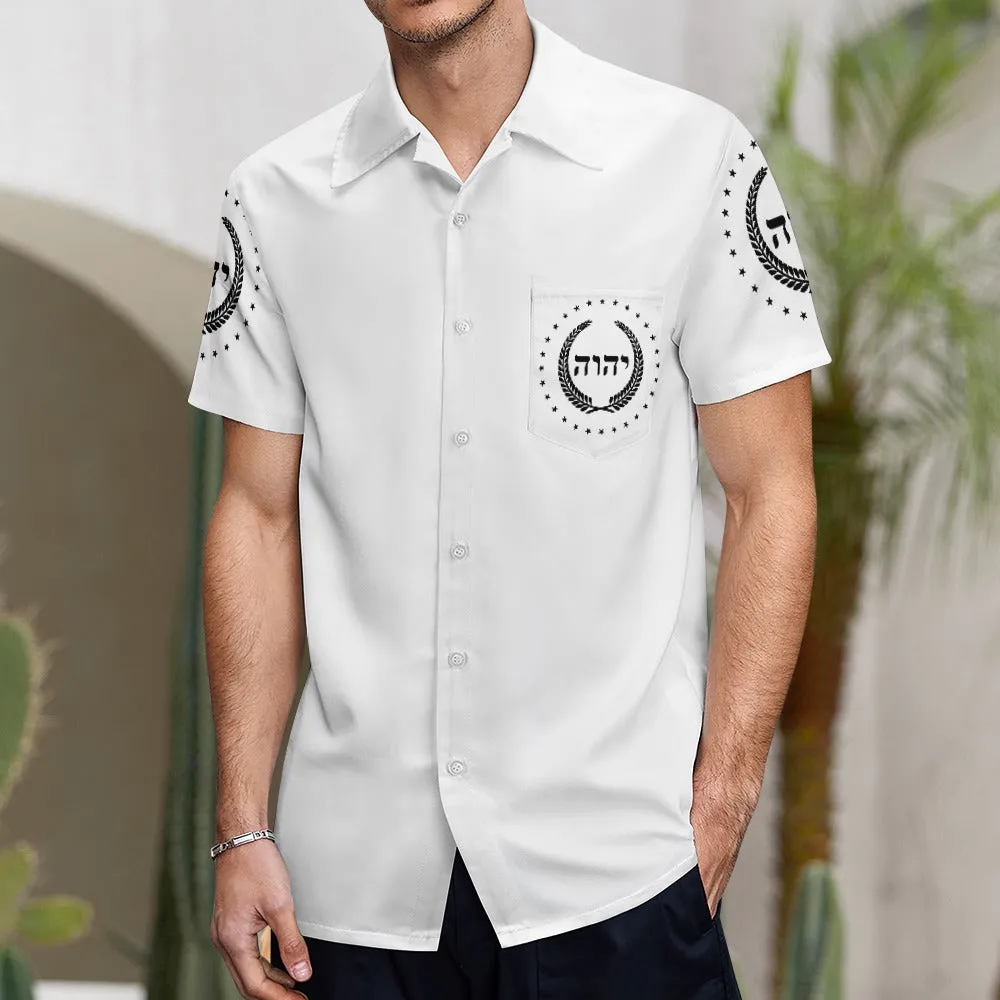 King YAHWEH Dove Button-Up (Men's Short Sleeve Shirt)