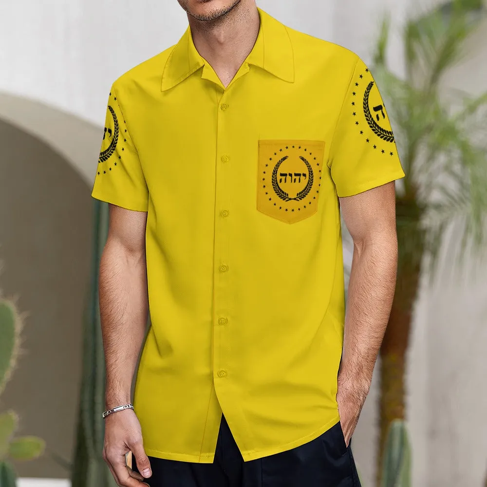 King YAHWEH Dove Button-Up (Men's Short Sleeve Shirt)