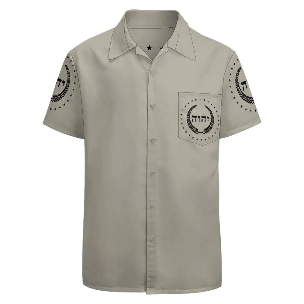 King YAHWEH Dove Button-Up (Men's Short Sleeve Shirt)
