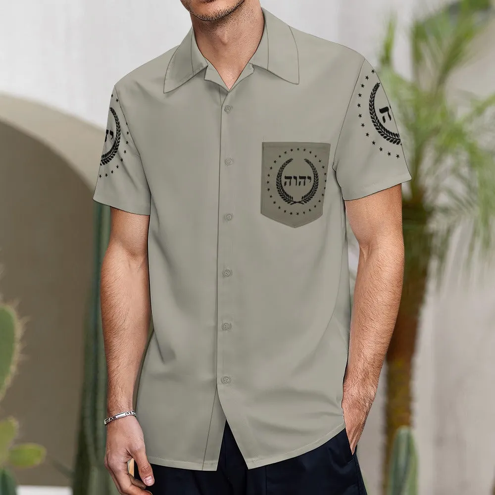 King YAHWEH Dove Button-Up (Men's Short Sleeve Shirt)