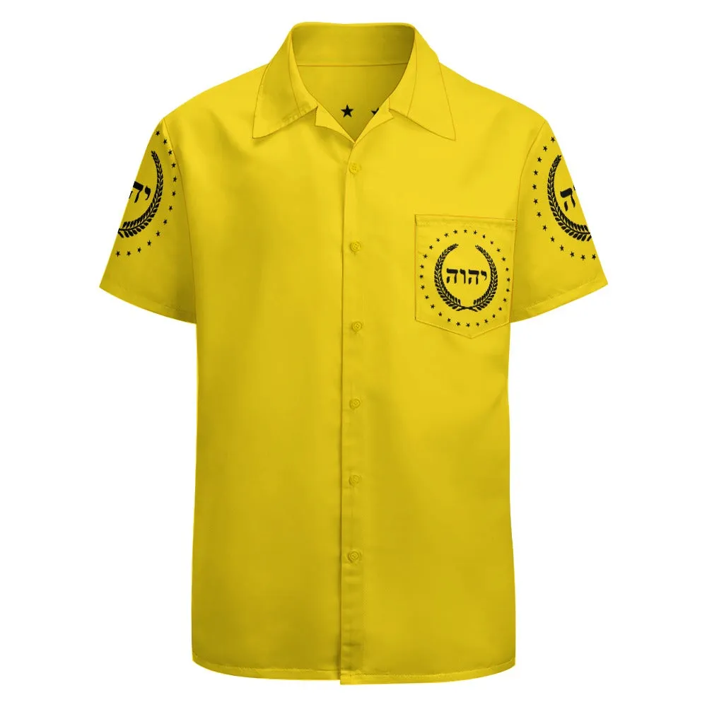 King YAHWEH Dove Button-Up (Men's Short Sleeve Shirt)