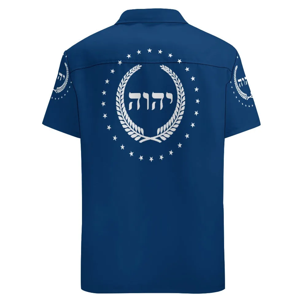 King YAHWEH Dove Button-Up (Men's Short Sleeve Shirt)