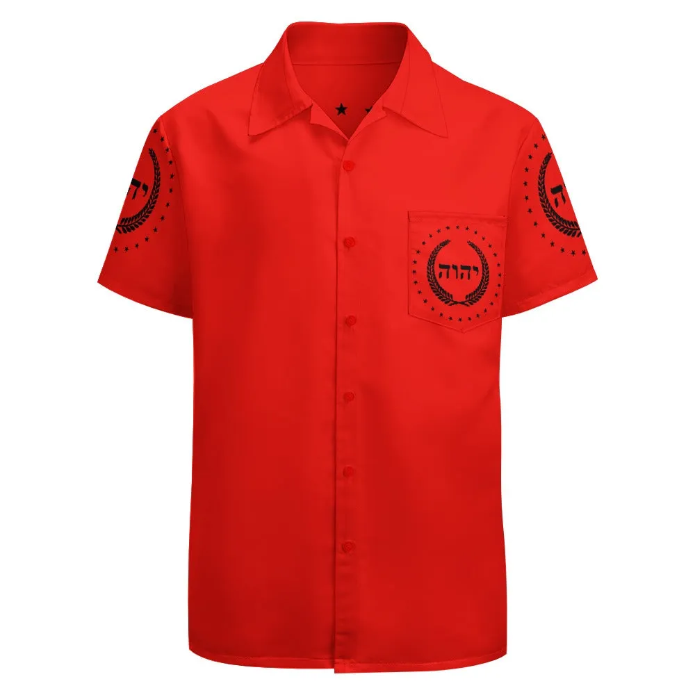 King YAHWEH Dove Button-Up (Men's Short Sleeve Shirt)