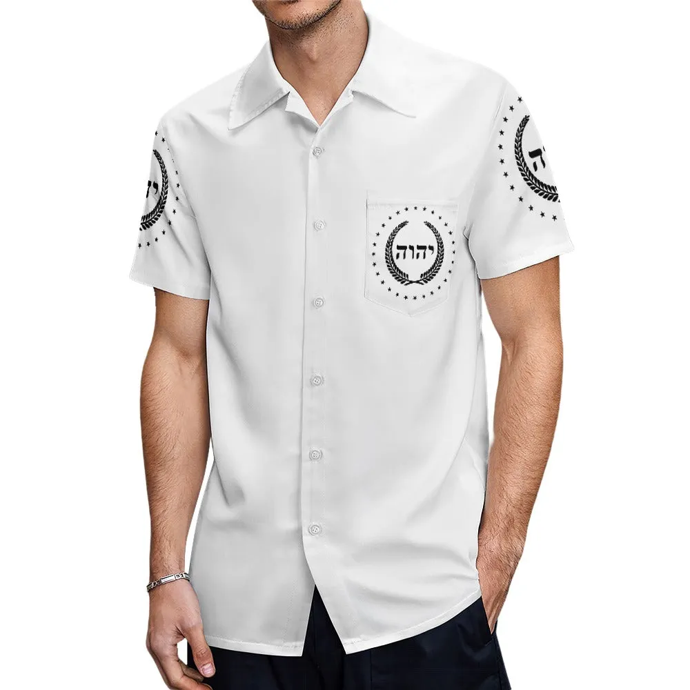 King YAHWEH Dove Button-Up (Men's Short Sleeve Shirt)
