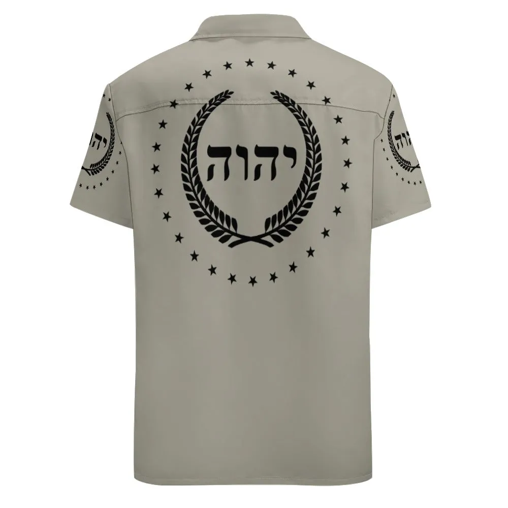King YAHWEH Dove Button-Up (Men's Short Sleeve Shirt)