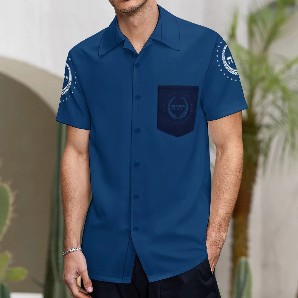King YAHWEH Dove Button-Up (Men's Short Sleeve Shirt)