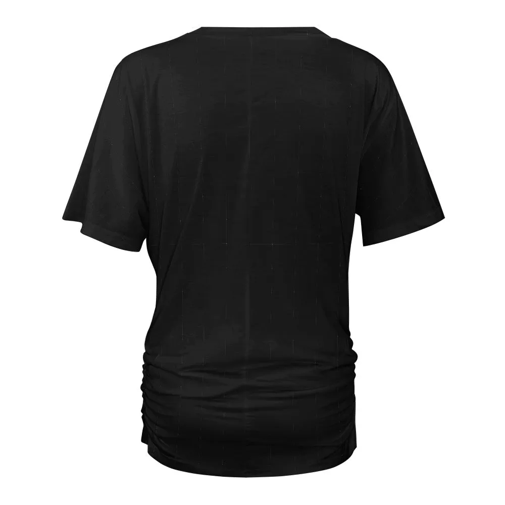 King Yahweh Glam V-neck pleated T-shirt