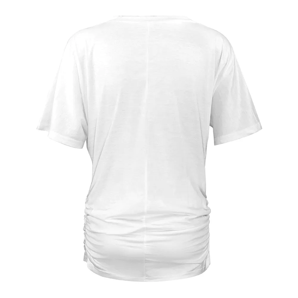 King Yahweh Glam V-neck pleated T-shirt