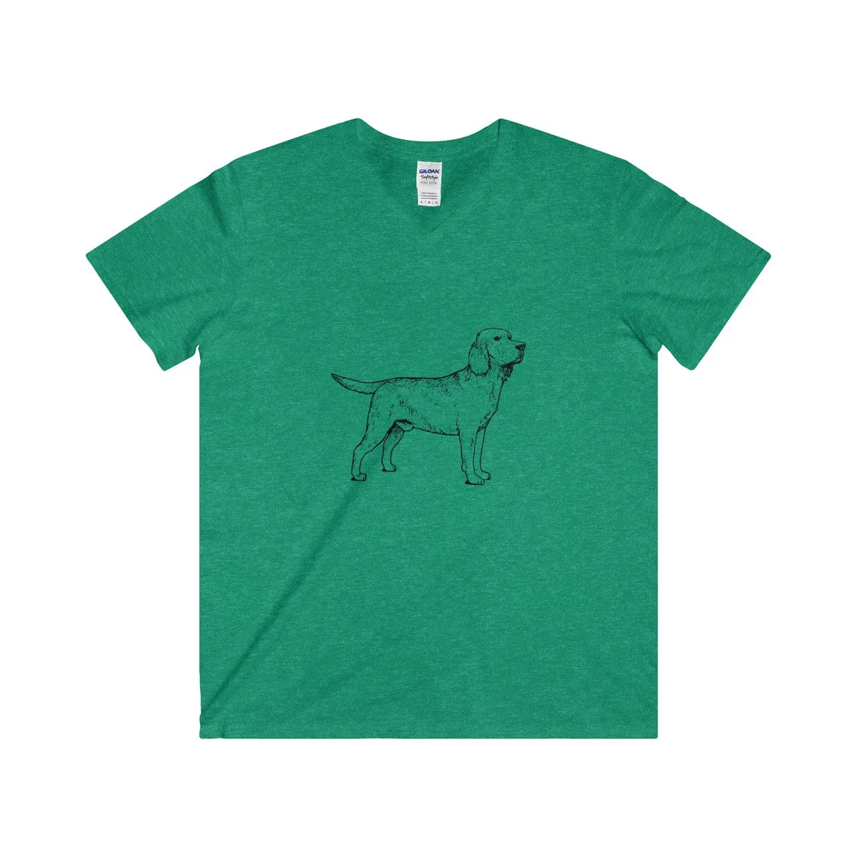 Labrador Retriever V-Neck T-Shirt, Men's Fitted V-Neck Short Sleeve Tee