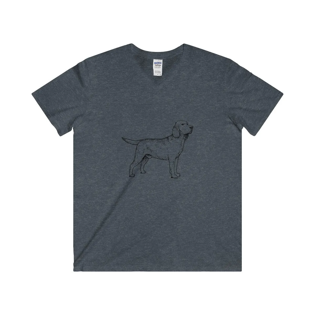 Labrador Retriever V-Neck T-Shirt, Men's Fitted V-Neck Short Sleeve Tee