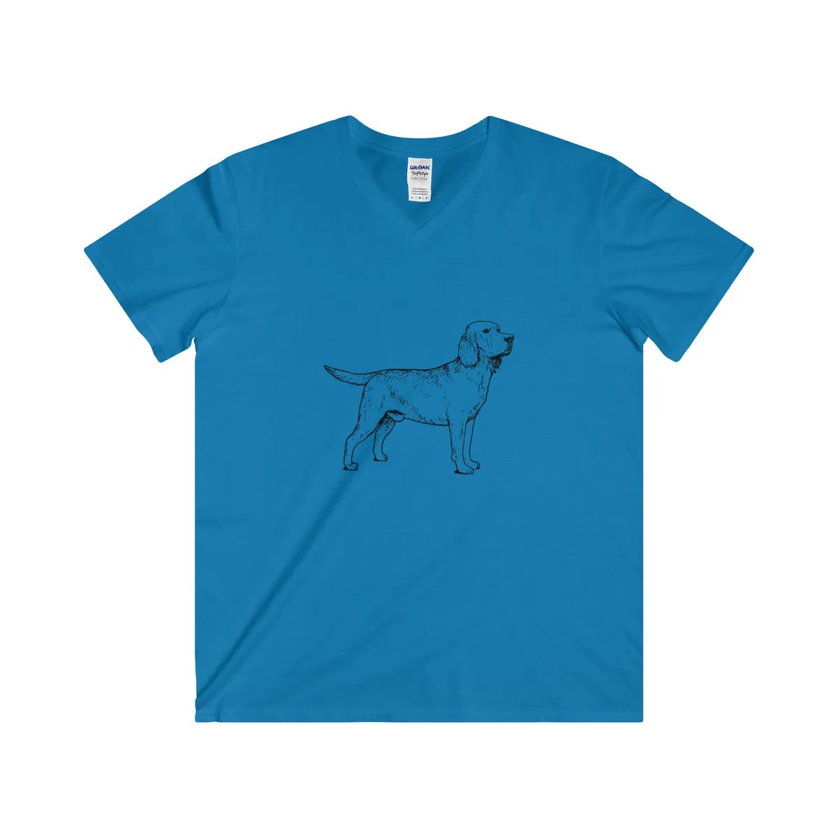 Labrador Retriever V-Neck T-Shirt, Men's Fitted V-Neck Short Sleeve Tee