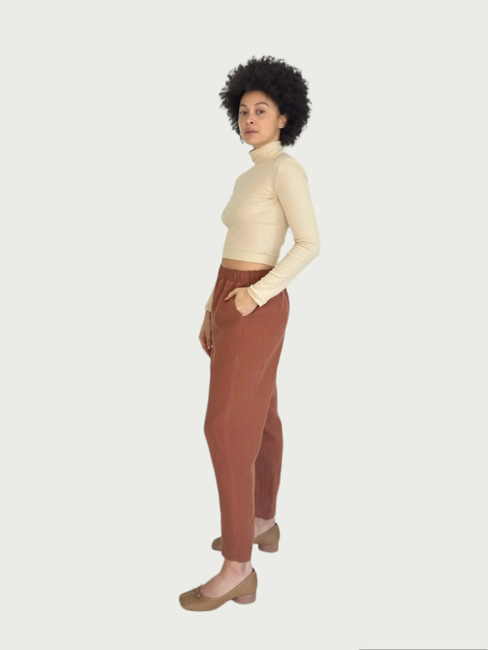 Linen Daily Slacks in Henna