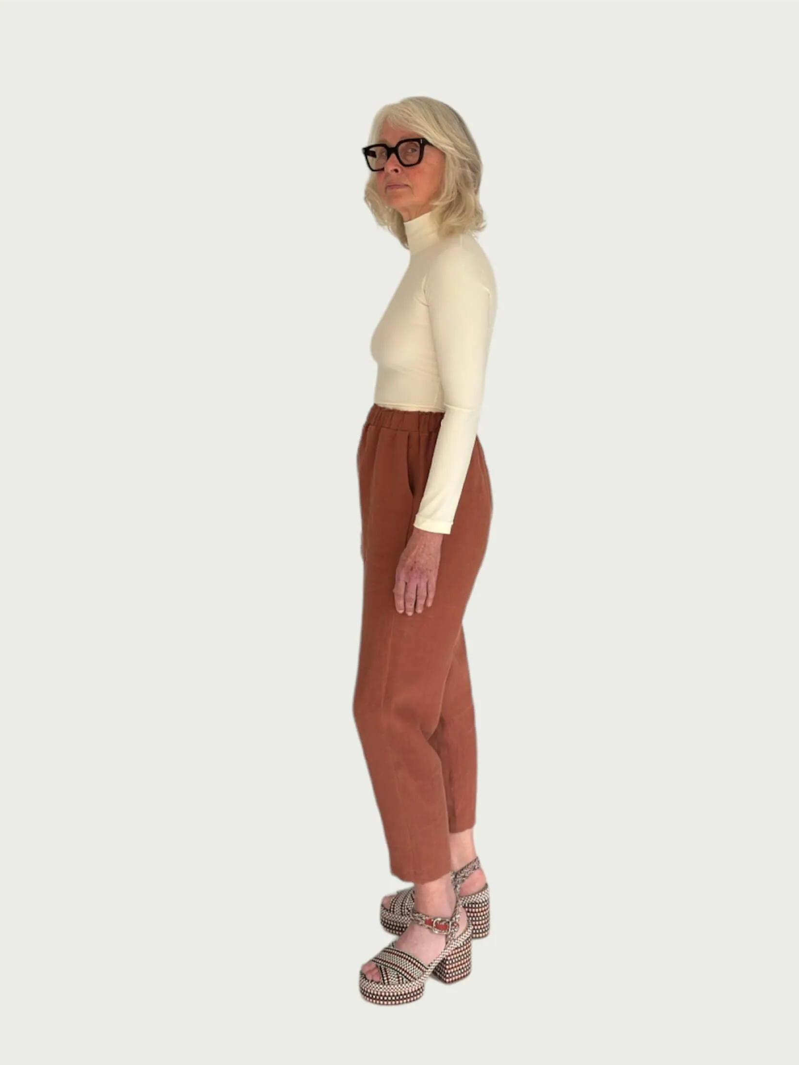 Linen Daily Slacks in Henna