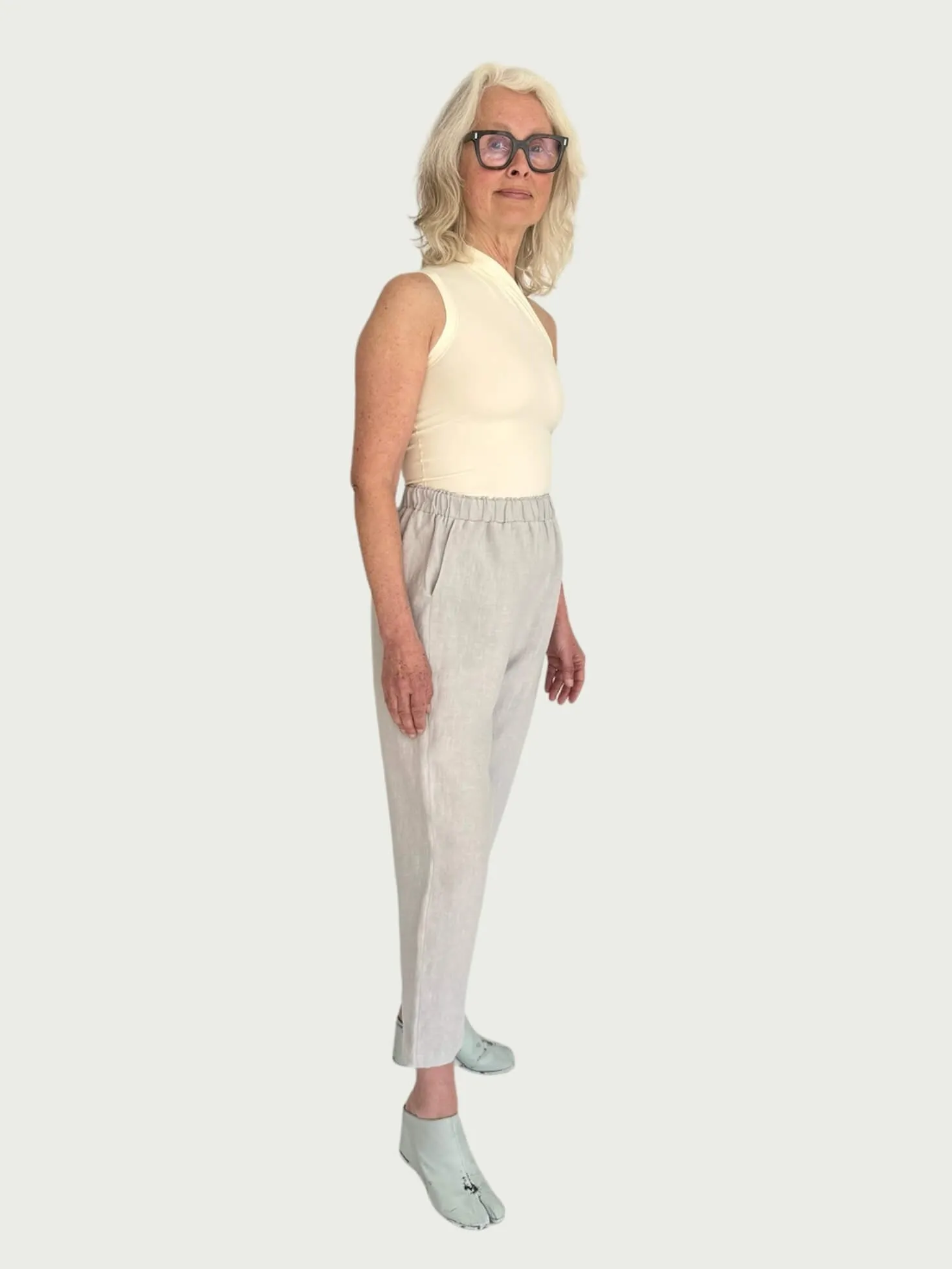 Linen Daily Slacks in Porcelain