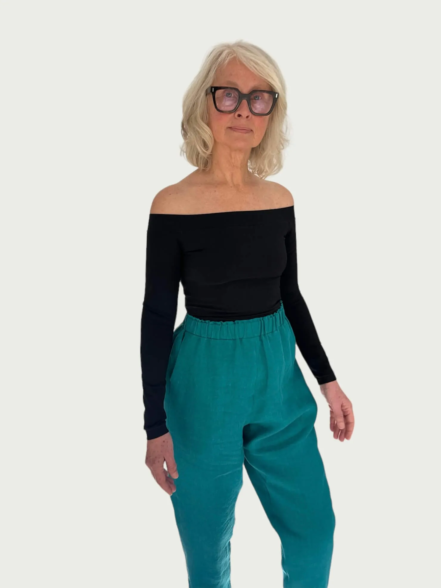 Linen Daily Slacks in Teal