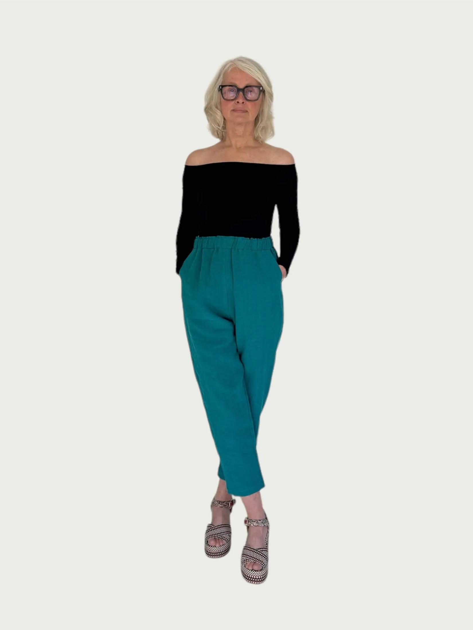 Linen Daily Slacks in Teal