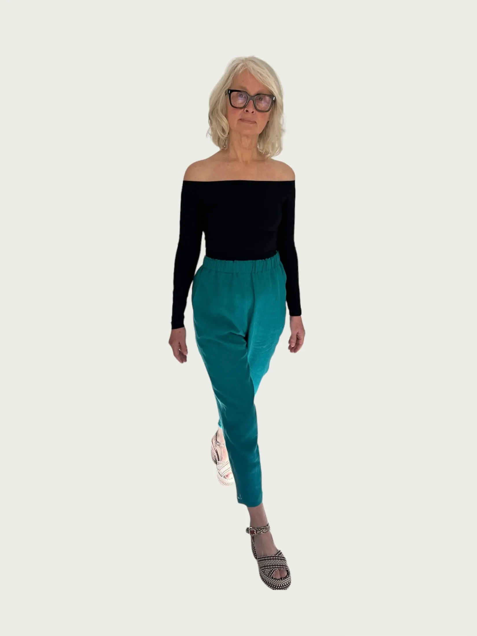 Linen Daily Slacks in Teal