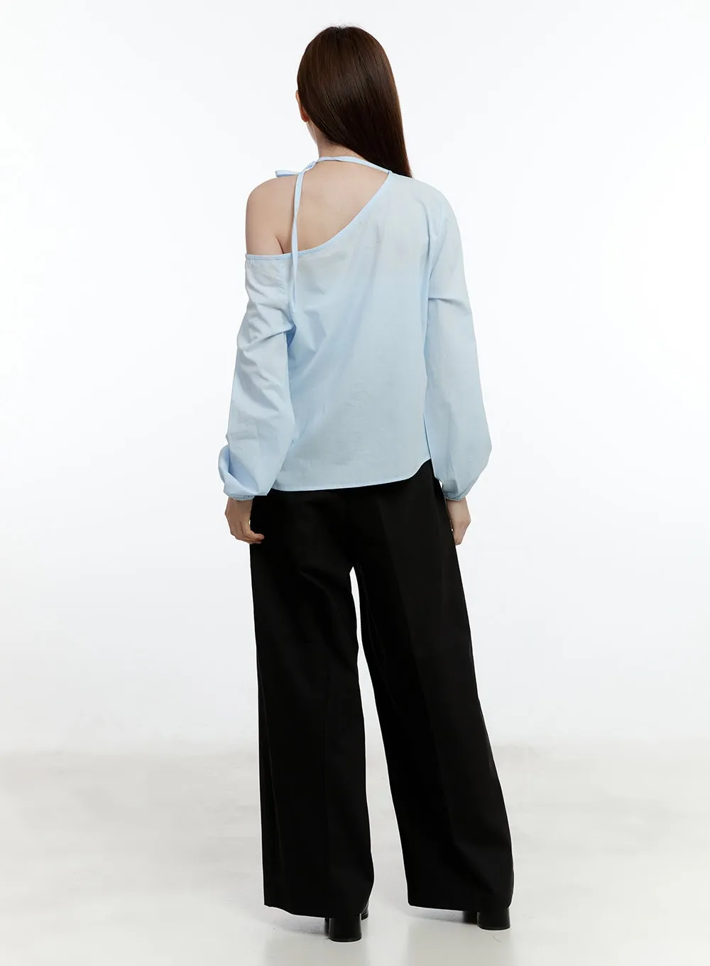 Pintuck Wide-Fit Slacks CM521